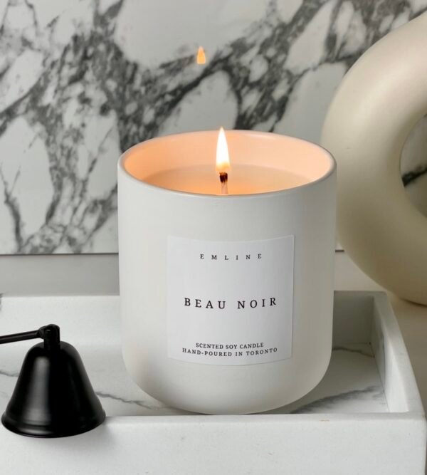 emlinehome_beau noir soy candle_styled with candle sniffer and vase